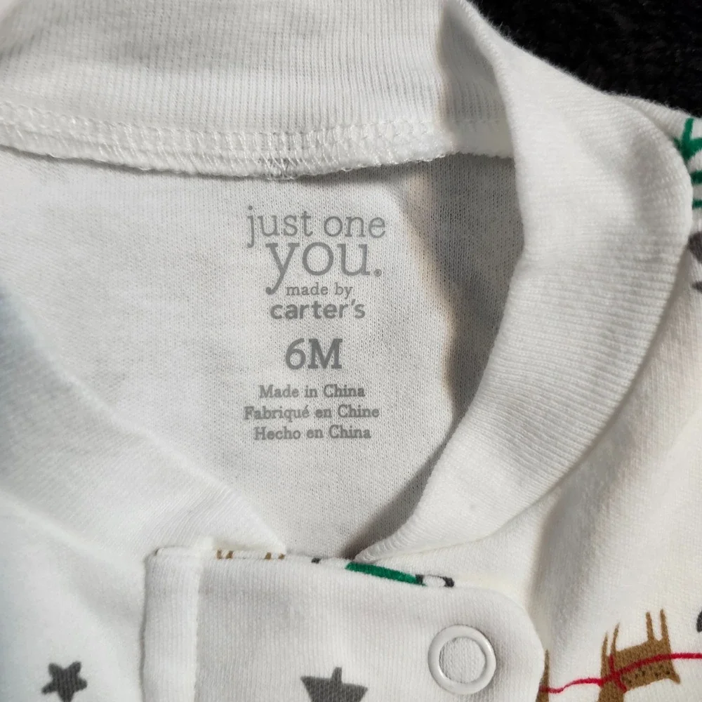 Just One You Made By Carter's Christmas Two Way Zipper Pajama With Antler Hat 6M